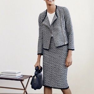 NWT J CREW Moto Zip Fringy Tweed Jacket Sz 2